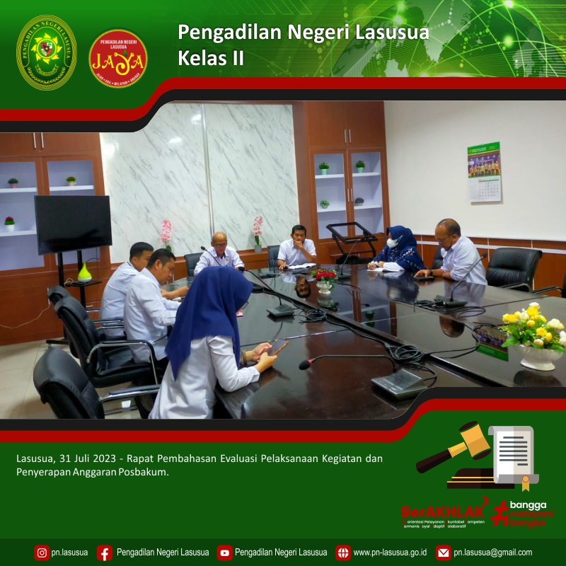 Rapat Pembahasan Evaluasi Pelaksanaan Kegiatan dan Penyerapan Anggaran Posbakum